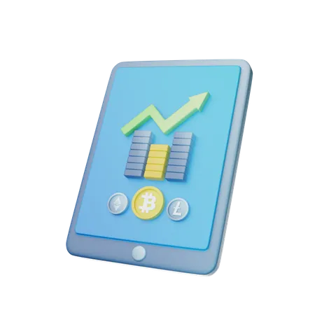 Cryptocurrency Chart  3D Icon