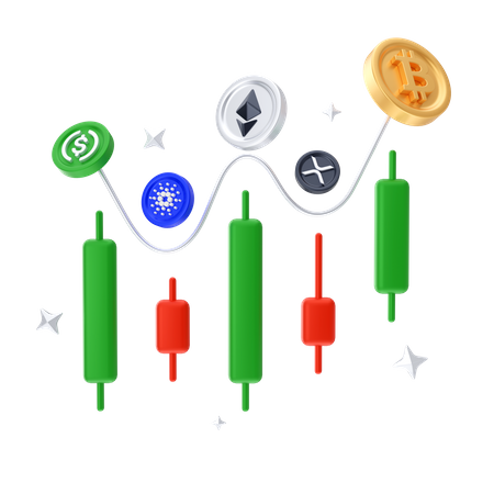 Cryptocurrency Chart  3D Icon