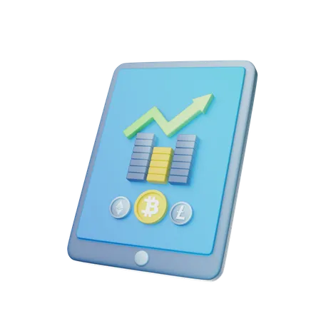 Cryptocurrency Chart 3D Icon