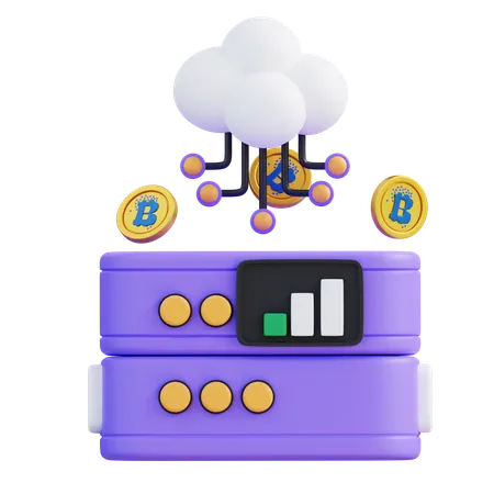 3 D Illustration Cryptocurrency Cloud Mining 3D Icon