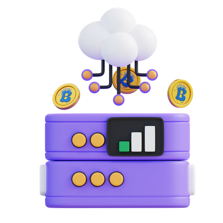 Cryptocurrency Cloud Mining  3D Icon