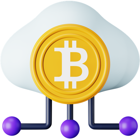 Cryptocurrency Cloud Mining  3D Icon