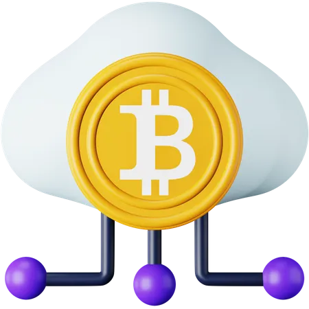 Cryptocurrency Cloud Mining  3D Icon