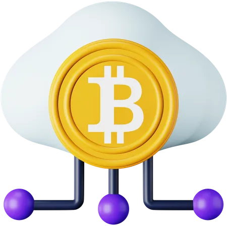 Cryptocurrency Cloud Mining 3D Icon