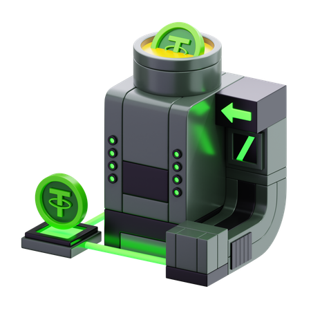 Cryptocurrency Coin Machine Digital Currency  3D Icon