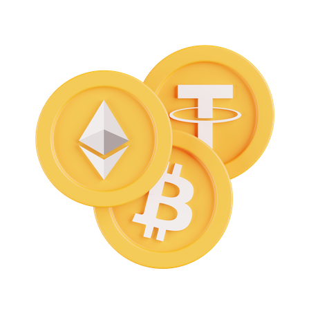 Cryptocurrency Coins 3D Icon