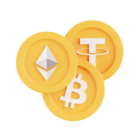 Cryptocurrency Coins 3D Icon