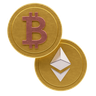 swap cryptocurrency 3d logos