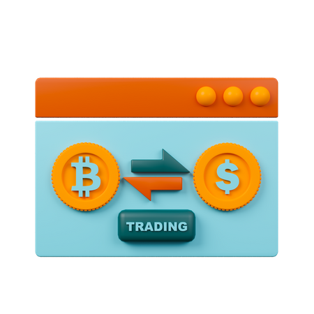 Cryptocurrency Exchange  3D Icon