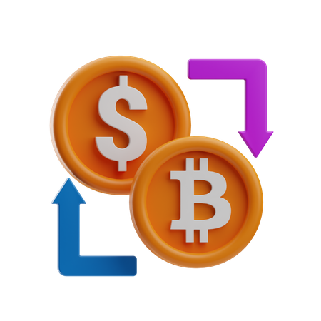 Cryptocurrency Exchange  3D Icon