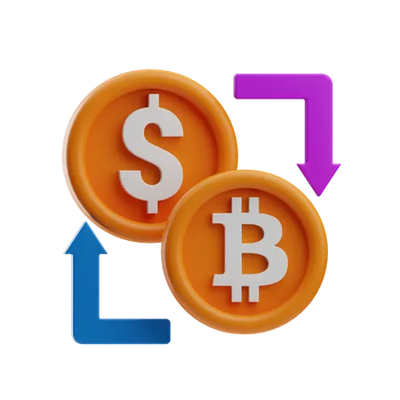 Cryptocurrency Exchange  3D Icon