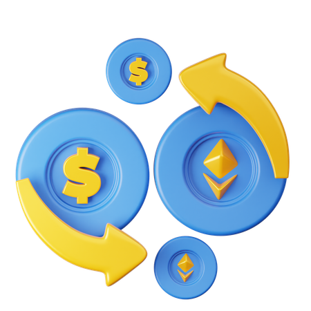 Cryptocurrency Exchange  3D Icon