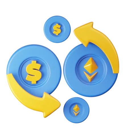 Cryptocurrency Exchange  3D Icon