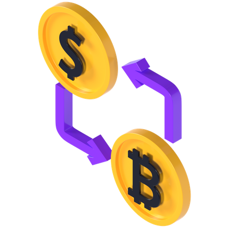 Cryptocurrency Exchange  3D Icon