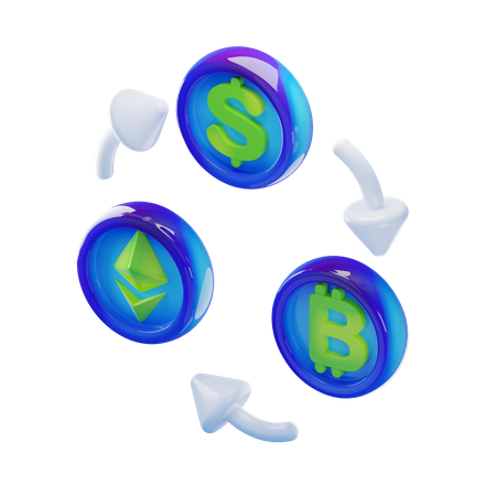 Cryptocurrency Exchange  3D Icon