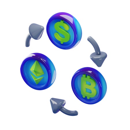 Cryptocurrency Exchange  3D Icon