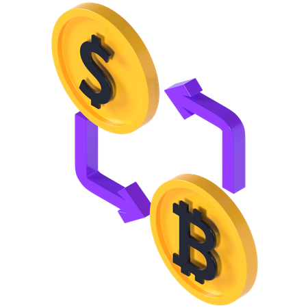 Cryptocurrency Exchange  3D Illustration