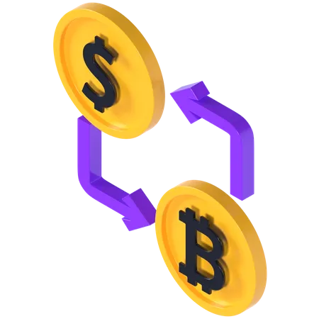 Cryptocurrency Exchange  3D Illustration