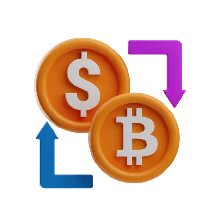 Cryptocurrency Exchange 3D Icon