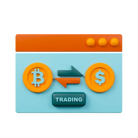 Cryptocurrency Exchanging 3 D Icon 3D Icon