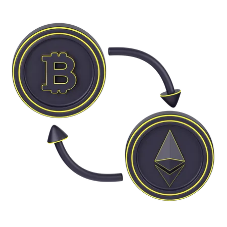 Cryptocurrency Exchange  3D Icon