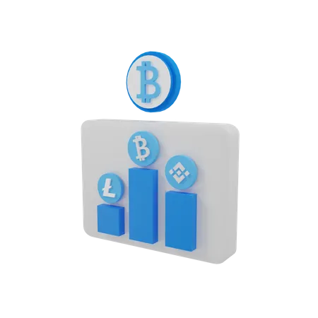 Cryptocurrency Graph  3D Illustration