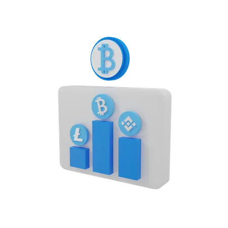 Cryptocurrency Graph 3D Illustration