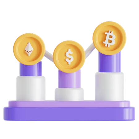 Cryptocurrency investment  3D Icon