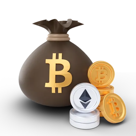Cryptocurrency Investment  3D Illustration