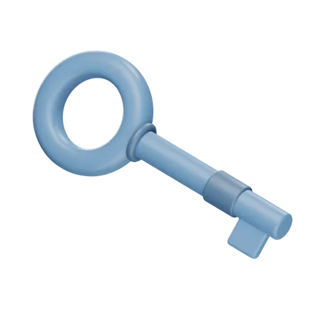 A Smooth Blue Key 3D Illustration