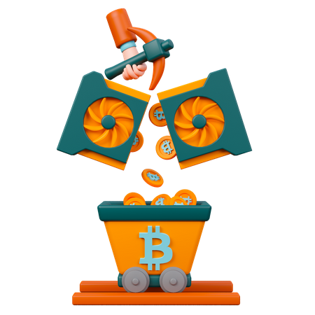 Cryptocurrency Mining  3D Icon