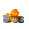 cryptocurrency mining 3d illustration