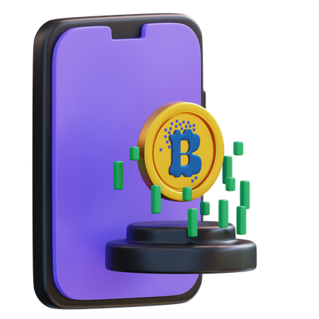 Cryptocurrency Mobile App  3D Icon