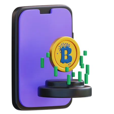 Cryptocurrency Mobile App  3D Icon