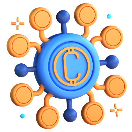 Cryptocurrency Network  3D Icon