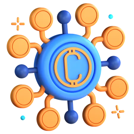 Cryptocurrency Network  3D Icon