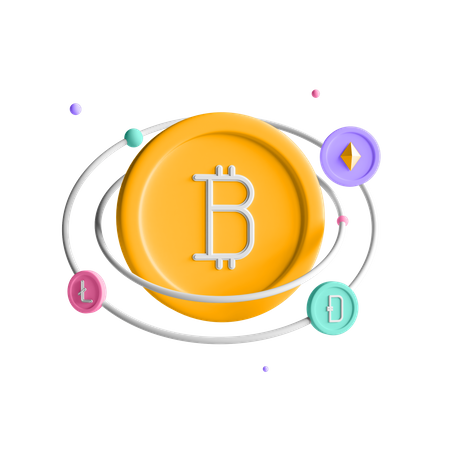 Cryptocurrency Network  3D Icon