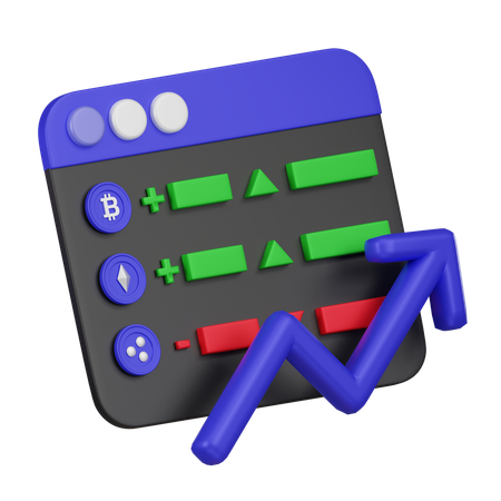 Cryptocurrency Price Chart  3D Icon