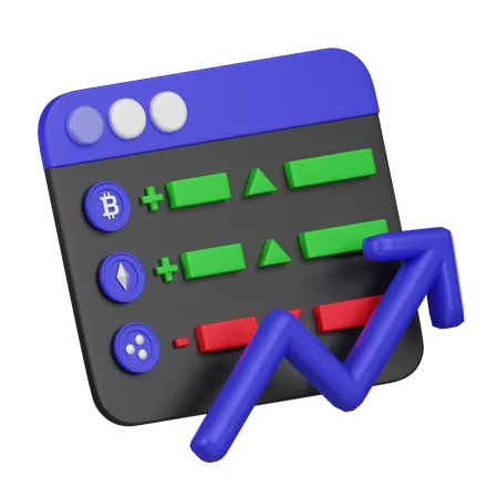 Cryptocurrency Price Chart  3D Icon