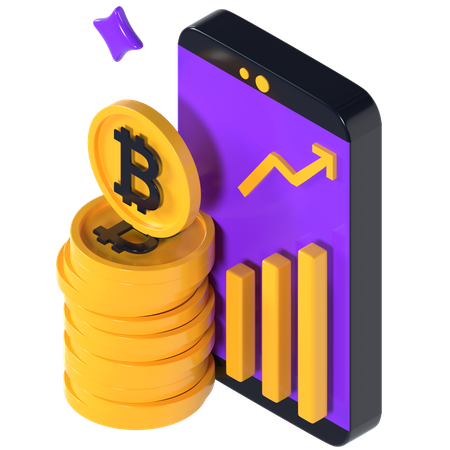 Cryptocurrency Rise  3D Illustration