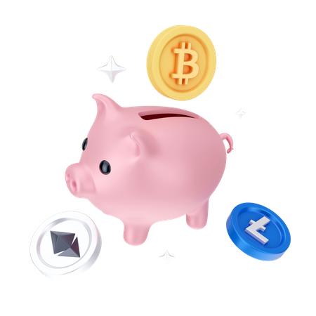 Cryptocurrency Savings  3D Icon