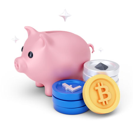 Cryptocurrency Savings  3D Icon