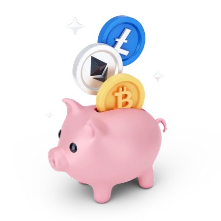 Cryptocurrency Savings  3D Icon