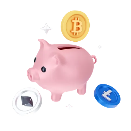 Cryptocurrency Savings 3D Icon