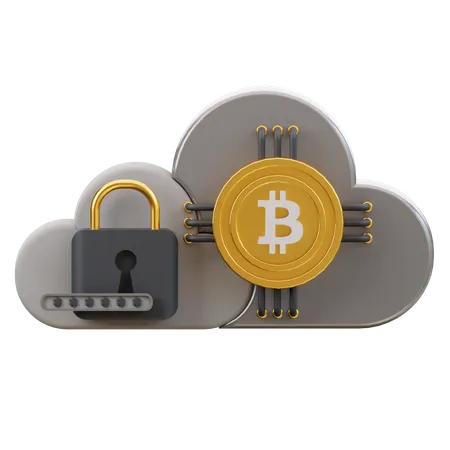 3 D Cryptocurrency Security Cloud Icon 3D Icon