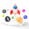3d cryptocurrency startup emoji