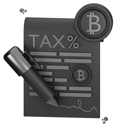 Cryptocurrency Tax  3D Icon