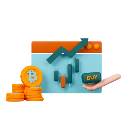 Cryptocurrency Trading  3D Icon