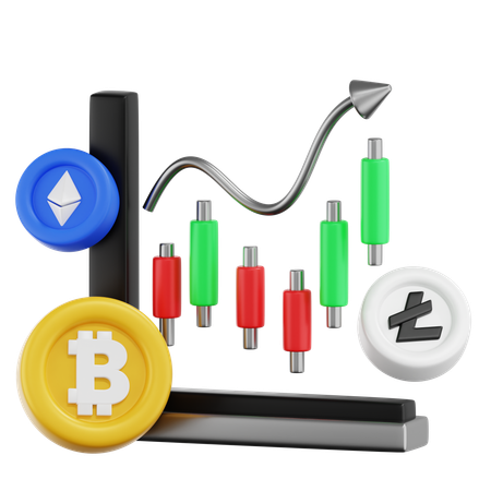 Cryptocurrency Trading  3D Icon