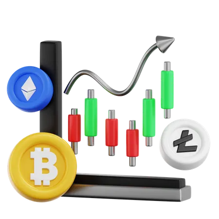 Cryptocurrency Trading  3D Icon